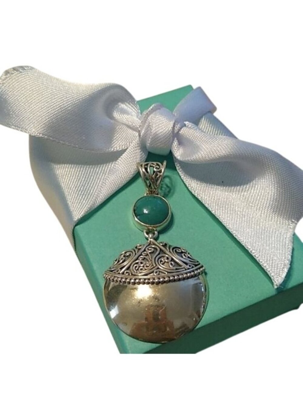 Artisan made Sterling Silver 925 + Tibetan Turquoise Pendant, 8.19g